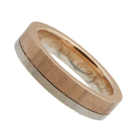 Sormus, kaiverrettu, koko 23, kelta- ja valkokultaa, 375,  Paino: 15,2 g