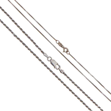 Kaksi viallista kaulaketjua, 925,  Paino: 6,6 g