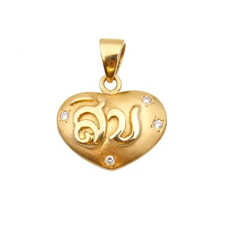 Timantti-riipus yhteensä 0.07ct, korkeus 20mm, leveys 18mm, kaiverrettu, 833,  Paino: 6,6 g