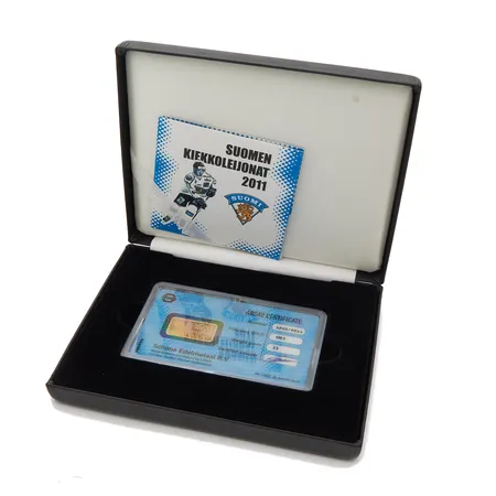 Kultaharkko Suomen Kiekkoleijonat 2011, omassa laatikossa, 999, Paino: 2,5 g