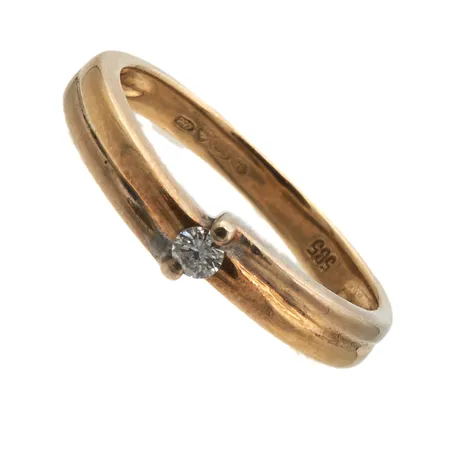 Timanttisormus 1xn.0.05ct, koko 16, 585br, Paino: 2,4 g