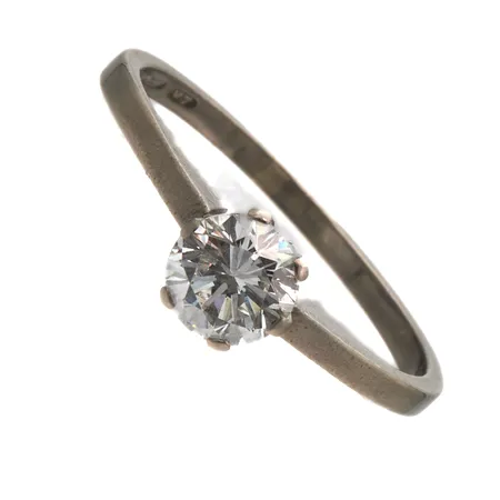 Timanttisormus 1xn.0.64ct, koko 18½, valkokulta, 750, Paino: 3 g