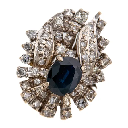 Kivisormus timanteilla 52xn.0.01-0.06ct, koko 17¼, valkokulta 585br,  Paino: 10,7 g