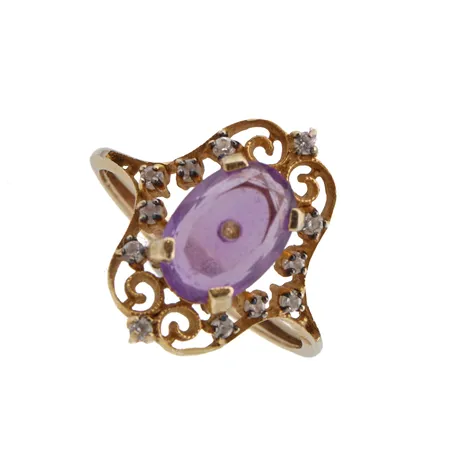 Viallinen kivisormus, koko 17 , 585br,  Paino: 2,9 g