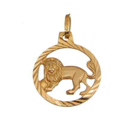 Horoskooppiriipus, leijona, Ø 14mm, 585,  Paino: 0,9 g