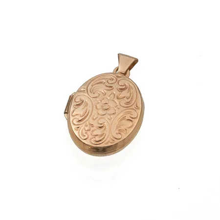 Medaljonki, kaiverrettu, korkeus 22mm, 585br, Paino: 1,3 g