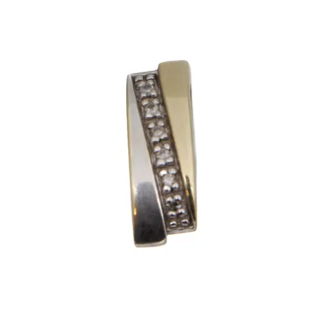 Timanttiriipus 6xn.0.005ct, korkeus 15mm, 585 kelta - ja valkokulta  Paino: 1,8 g