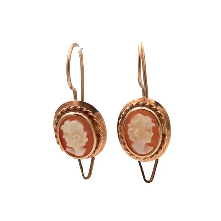 Camee-korvakorut, korkeus 23mm, 585br,  Paino: 2,1 g