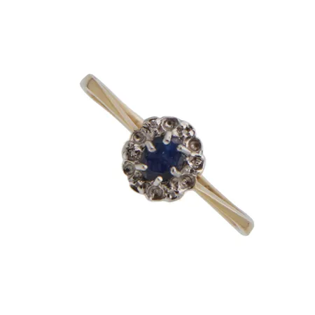 Kivisormus timanteilla 6xn.0.003ct, koko 16½, 585kelta- ja valkokulta, Paino: 1 g