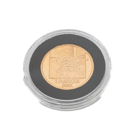 Kultaraha, Suomi 2001, Kultamarkka 2001, nimellisarvo 1 markka, 750, Paino: 8,6 g