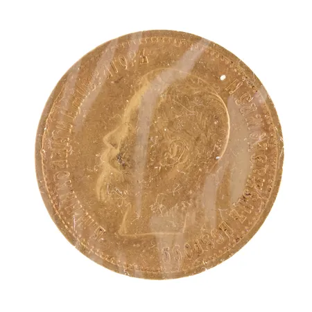 Kultaraha Venäjä Nikolai II, 10 ruplaa, vuodelta 1903, 900, Paino: 8,6 g