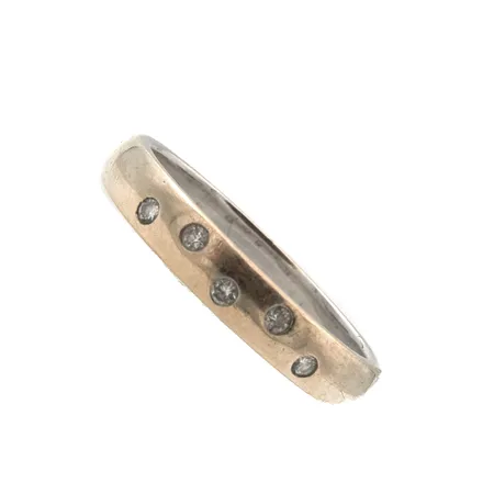 Timanttisormus 5xn.0.02ct, koko 18½, Kultajousi Oy, 585, Paino: 3,7 g
