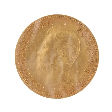 Kultaraha Venäjä Nikolai II, 10 ruplaa, vuodelta 1899, 900, Paino: 8,6 g