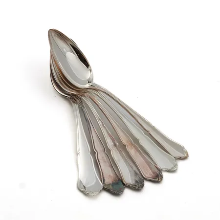 Kuusi ruokalusikkaa, Chippendale, pituus 182mm, 830, Paino: 298,2 g