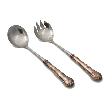 Salaattiottimet, Chippendale, pituus 247mm, kaiverrettu, 830br, Paino: 152,3 g