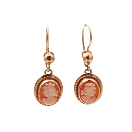 Camee-korvakorut, korkeus 31mm, 585br, Paino: 2,5 g