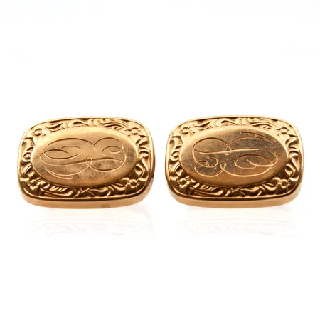 Kalvosinnapit, korkeus 15mm, leveys 20mm, kaiverrettu, 585,  Paino: 6,7 g