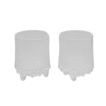 Kaksi snapsilasia, Iittala, Ultima Thule, design Tapio Wirkkala, korkeus 55mm