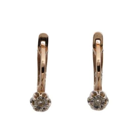 Timanttikorvakorut 2xn.0.01ct, korkeus 16mm, 585br,  Paino: 2,3 g