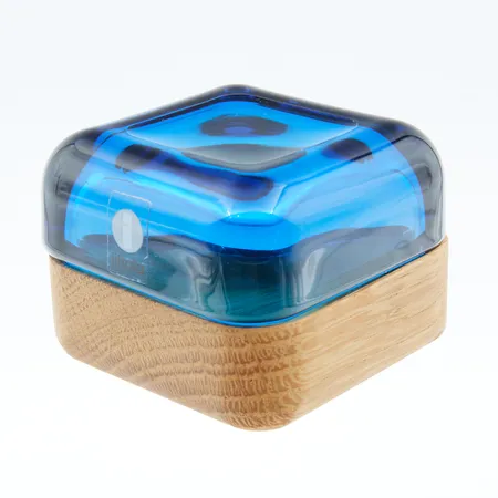Rasia Iittala Vitriini, koko 60x60mm, siniturkoosi, lasi - tammi.