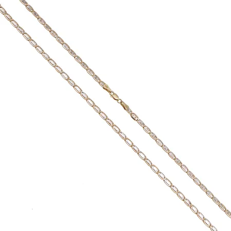 Kaulaketju, pituus 55cm, leveys 3mm, kelta-, ja valkokulta, 585,  Paino: 6,5 g