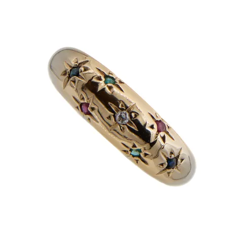 Kivisormus timantilla 1xn.0.01ct, koko 17½, 585br, Paino: 3 g