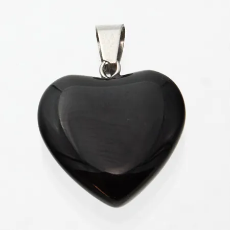 Sydän-kiviriipus, korkeus 28mm, metallia,