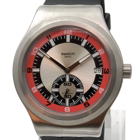 Teräsrannekello Swatch Confidence, automaatti, rungon Ø42mm, kumirannekkeen pituus 165-130mm,