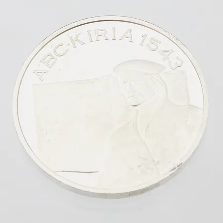 Hopeamitali, Suomi, ABC-kirja 1543, 925, Paino: 27,1 g
