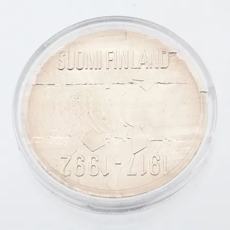 Juhlaraha, 100 Markkaa 1917-1992, Itsenäinen Suomi 75 vuotta, 925, Paino: 24 g