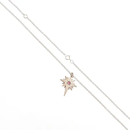 Kaulakoru kivellä, pituus 45-51cm, riipuksen korkeus 28mm, 925br, Paino: 4 g
