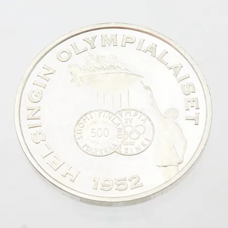 Hopeamitali, Suomi, Helsingin olympialaiset 1952, 925,  Paino: 27,3 g