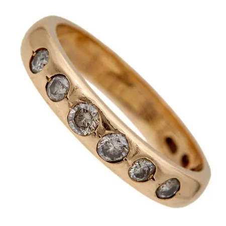 Timanttisormus 2xn.0.07ct 4xn.0.04ct, koko 17½, 585, Paino: 3,9 g