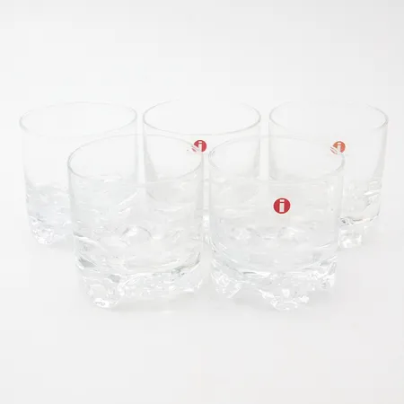 Viisi grogilasia, Gaissa, design Tapio Wirkkala, Iittala, korkeus 70mm,