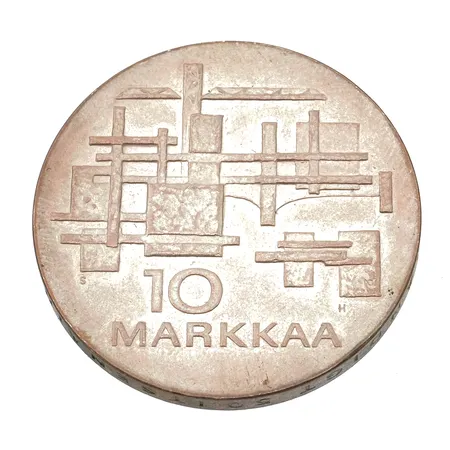 Juhlaraha, 10 markkaa, Itsenäinen Suomi 50 vuotta 1917-1967, Suomi, 900, Paino: 24,1 g
