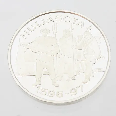 Hopeamitali, Suomi, Nuijasota 1596-97, 925, Paino: 27 g