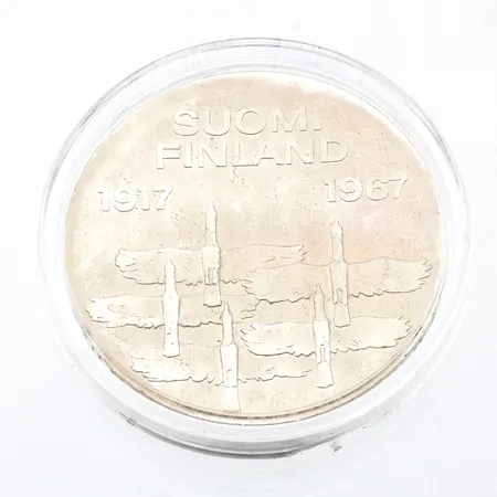 Juhlaraha, 10 markkaa, Itsenäinen Suomi 50 vuotta 1917-1967, Suomi, 900, Paino: 24,1 g
