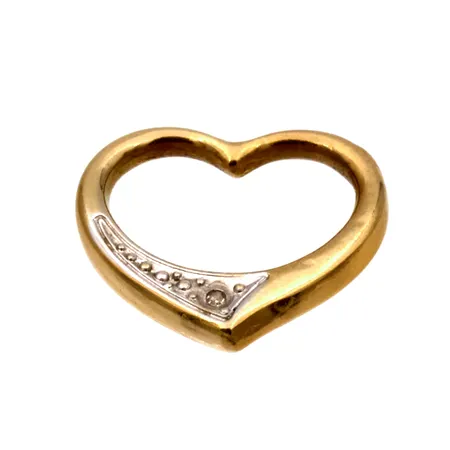 Sydän-riipus timantilla 1xn.0.005ct, Ø 12mm, 585, Paino: 0,3 g