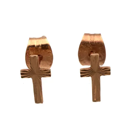 Risti-korvakorut, korkeus 7mm, leveys 4mm, 585,  Paino: 0,4 g