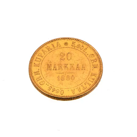 Kultaraha, 20 markkaa, 1880, 900, Paino: 6,4 g