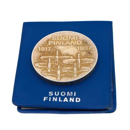 Juhlaraha, 10 markkaa, Itsenäinen Suomi 50 vuotta 1917-1967, Suomi, 900, Paino: 23,9 g