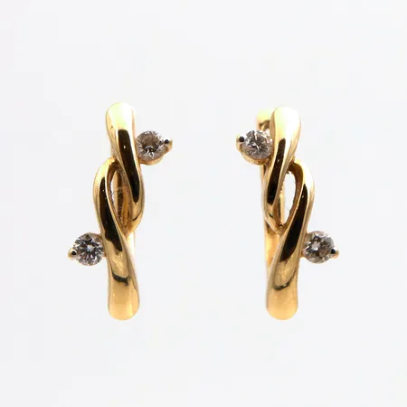 Timanttikorvakorut 4xn0.03ct, korkeus 15mm, 585, Paino: 3,1 g