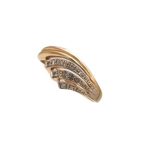 Timanttisormus 6xn.0.005ct, koko 16¾, 585, Paino: 1,9 g