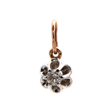 Timanttiriipus 1x.0.10ct, korkeus 14mm, 585, Paino: 0,6 g