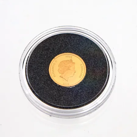 Kultaraha, 5 dollaria, 2018 Cygnus, Elizabeth II, 999, Paino: 0,5 g