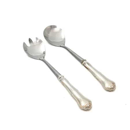 Salaattiottimet, Chippendale, kaiverrettu, pituus 244mm, 830br, Paino: 118,3 g