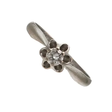 Timanttisormus 1xn.0.20ct, kaiverrettu, koko 17, 750, Paino: 2,4 g