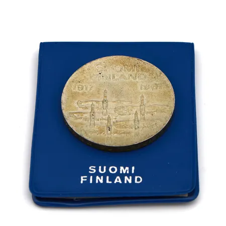 Juhlaraha, 10 markkaa, Itsenäinen Suomi 50 vuotta 1917-1967, Suomi, 900, Paino: 24,1 g