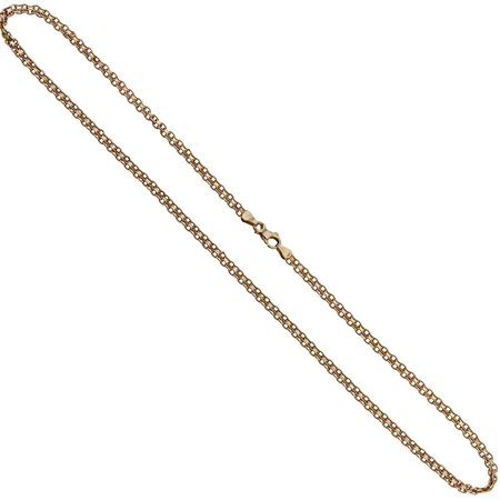 X-lenkkikaulaketju, pituus 52cm, leveys 4mm, 585,  Paino: 7,7 g