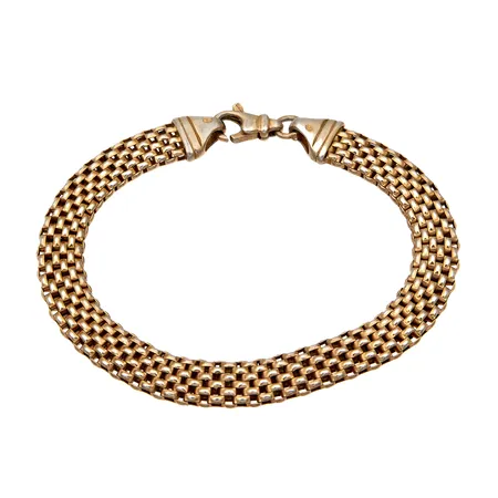 Rannekoru, painaumia, pituus 200mm, leveys 8mm, 925,  Paino: 9,7 g